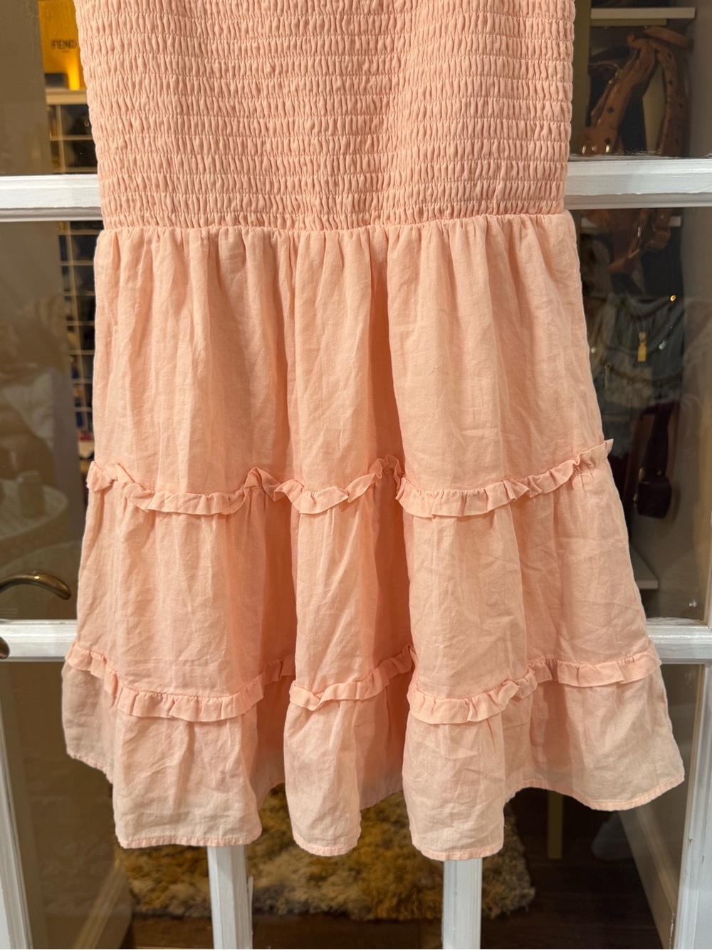 🪸🍑 wild fable Peach Coral summer Smocked Tiered Mini Sundress for Women - Picture 4 of 6